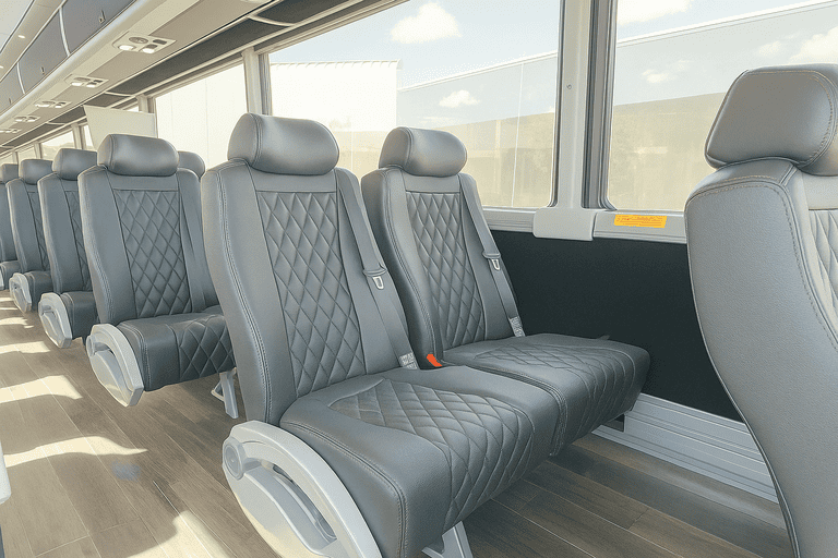 interior of Charter Bus Rental Commerce City charter bus