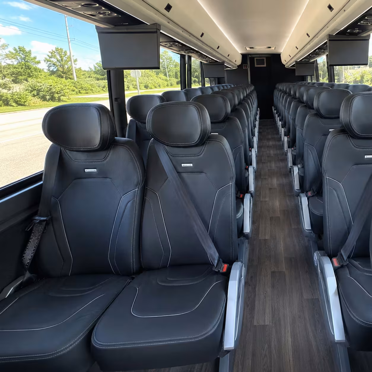 56 passenger charter bus inside